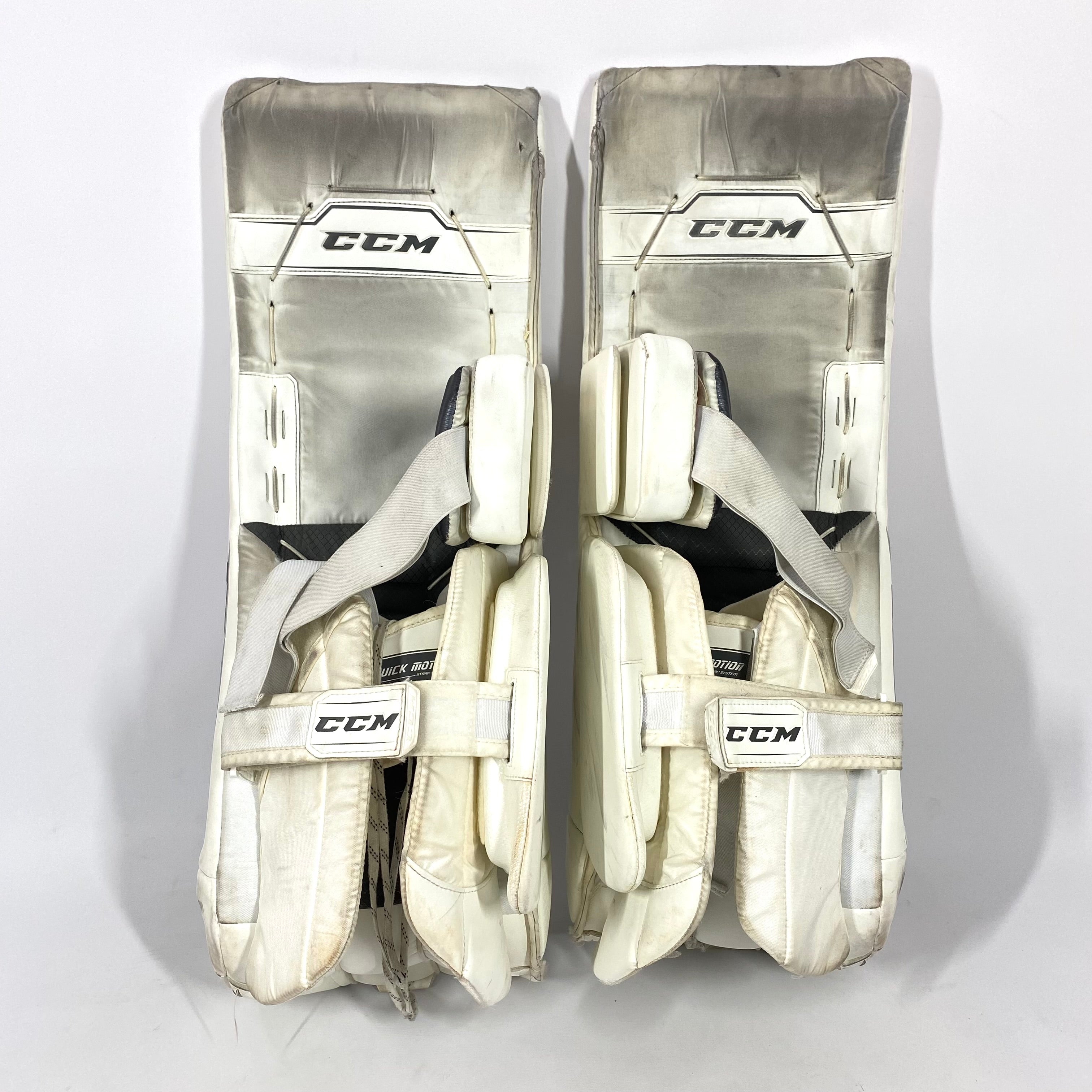 CCM AXIS - Jambières de gardien de but Pro Stock d'occasion (blanches)
